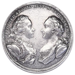 Eine kleine Besonderheit: Ag-Medaille 1765 auf die Hochzeit Erzherzog Leopolds	 - 