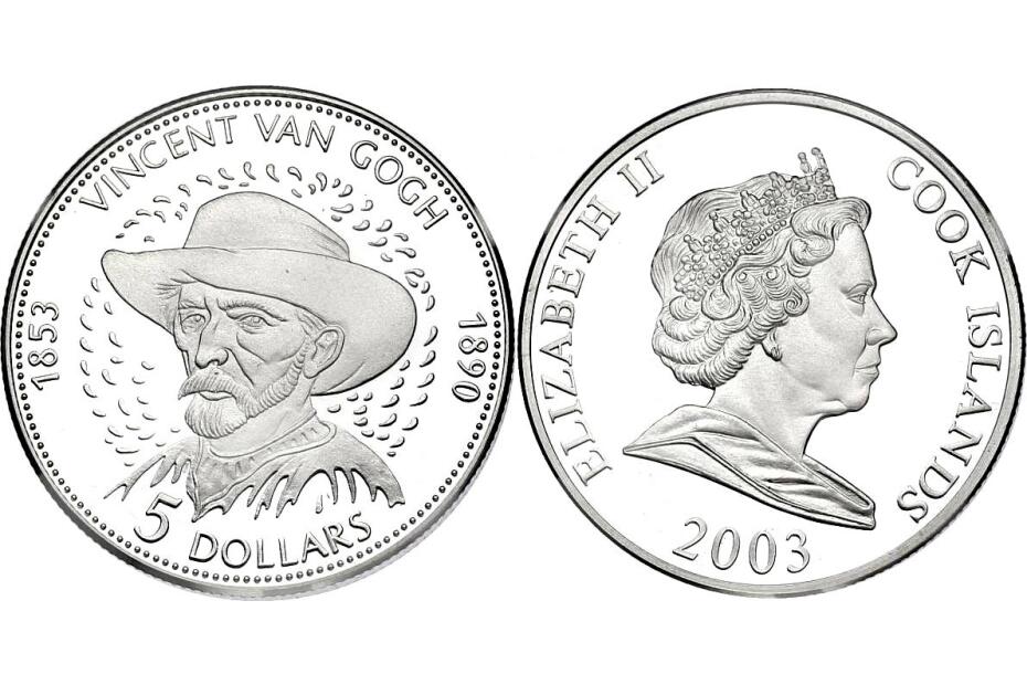 5 Dollar 2003 "Van Gogh" KM.--  pp