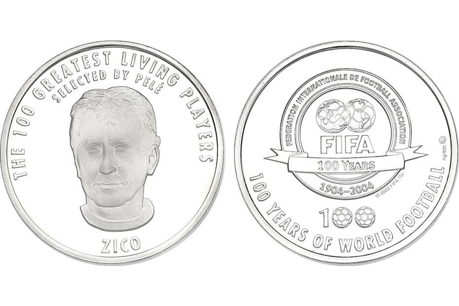 Ag-Medaille 2004 "Brasilien: Zico" pp