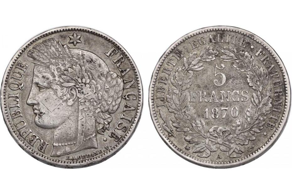 5 Francs 1870 A KM.819  ss  