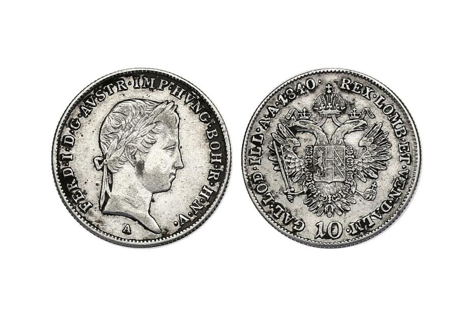 10 Kreuzer 1840 A  J.243/Fr.855  ss-vz 
